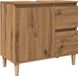 vidaXL Wastafelkast 65x33x60 cm bewerkt hout artisanaal eikenkleurig