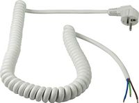 as - Schwabe 70423 Spiraalkabel/Aansluitkabel met Schuine Stekker, 230 V, 1 meter Kabellengte, Wit