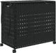 vidaXL Wasmand op wielen 66x35x60 cm rattan zwart