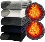 Famanu – Midcalf thermosokken voor heren, warm en stijlvol, ideaal voor koude dagen, comfortabel en ademend, perfect voor casual en zakelijke outfits, donkergrijs met zwarte accenten