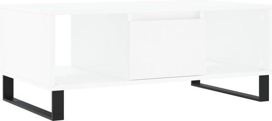 vidaXL Salontafel 90x50x36,5 cm Bewerkt Hout Wit