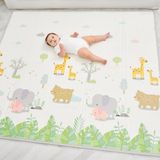 Speeltapijt voor kinderen, baby, 150 x 180 x 1 cm, XXL, van dik schuim, opvouwbaar, omkeerbaar, kruipdeken voor baby's, motoriek tapijt bevordert de sensorische ontwikkeling, cadeau voor baby's