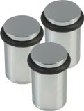 AMIG Deurstopper/deurbuffer - 3x - D28mm - inclusief schroeven - verchroomd