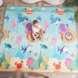 Babykruipmat, opvouwbaar, dik, omkeerbaar, 150 x 180 x 1 cm, speelvloer voor kinderen en baby's, XXL vloermat van schuim, motoriekmat bevordert de sensorische ontwikkeling, cadeau voor geboorte van
