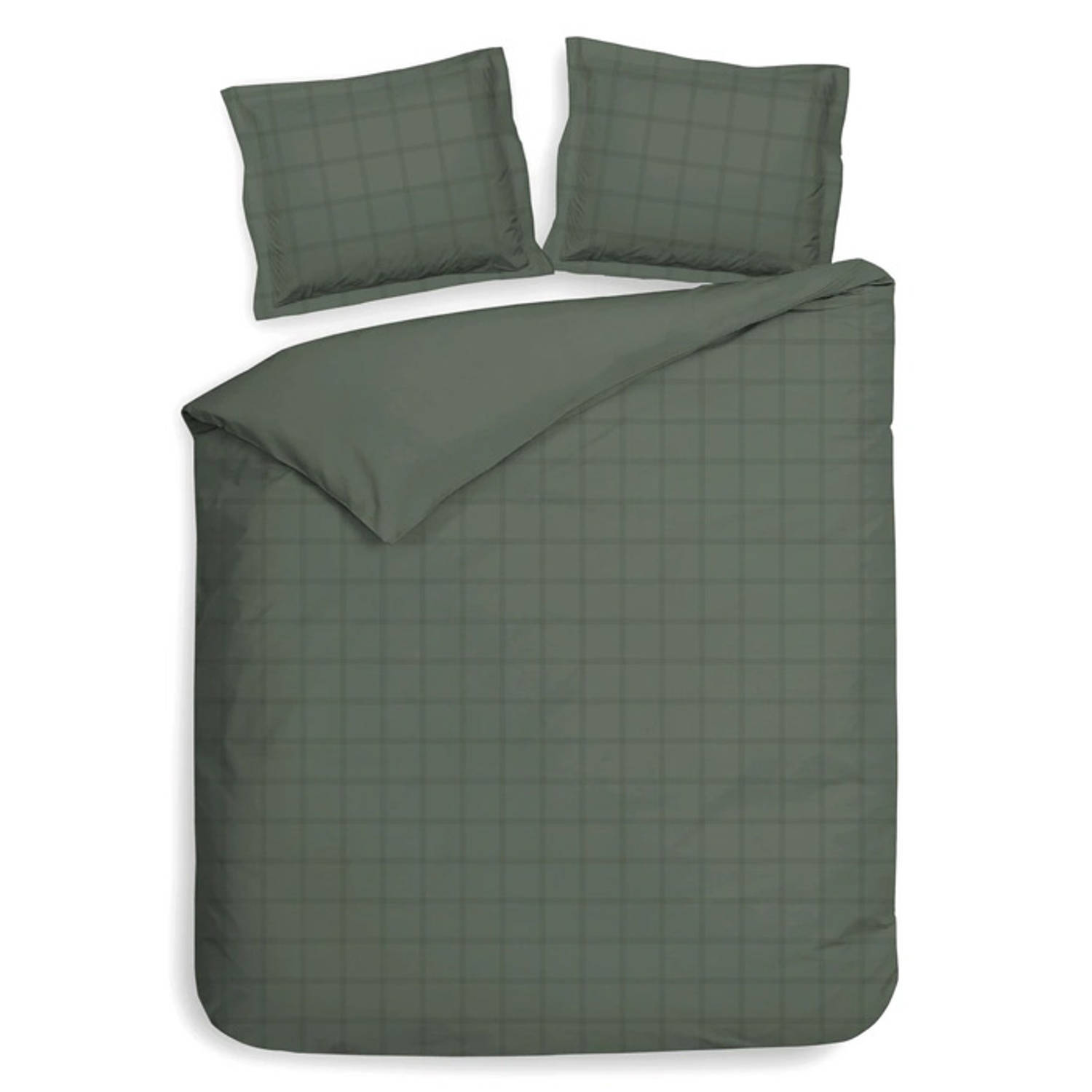 Heckett & Lane Heckett & Lane Diamante - Dekbedovertrek - Lits-jumeaux - 240x200/220 cm - Mineral Green