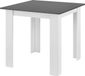 en.casa Table de salle à manger Algermissen carrée 80x80x76 cm gris foncé et blanc