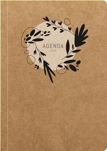 AGENDA Kraft bloemen, gemaakt in Frankrijk S24, 17 x 24 cm
