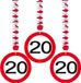 Folat Bv 20 jaar verjaardag versiering rotorspiralen plafond - verkeersborden - 3x stuks - feestartikelen - papier