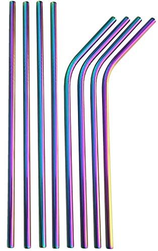Rainbow Straws Kleurrijk roestvrijstalen rietjes, herbruikbare metalen rietjes, korte en lange regenboog metalen rietjes, roestvrijstalen rietje.
