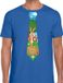 Bellatio Decorations Shoppartners Bv Blauw Paas t-shirt met paashaas stropdas - Pasen shirt voor heren - Kledingmaat S
