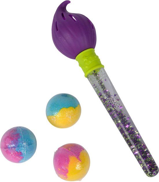 Simba Glibbi Badkwast - Penseel met 3 Badbommen - Badspeelgoed - Unisex