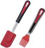 Westmark siliconenborstel + kook-/deegschraper-set, 2-delig, roestvrij staal/siliconen/kunststof, Gallant, zwart/rood/zilver, 291622E6