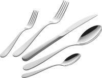 ZWILLING Greenwich bestekset, 68-delig, voor 12 personen, 18/10 roestvrij staal/hoogwaardig lemmetstaal, mat, zilver [plasticvrije verpakking]