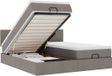 vidaXL - Ottoman bed with mattresses and LEDs - 160x200cm - fabric - taupe