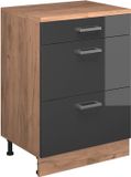 Vicco Uitbreidingscommode Rion, Antraciet Hoogglans/Goudkleurig Eiken, 60 x 46 cm