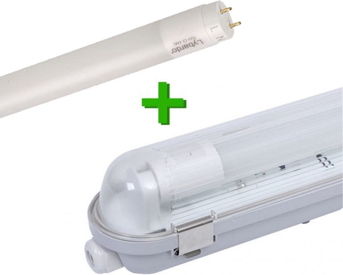 Lybardo LED TL verlichting 60 cm | IP65 waterdicht armatuur incl. LED TL buis | Koppelbaar | 9 watt | 4000K neutraal wit | 840