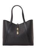 FURLA Leren Shopper Goccia Tote Bag Nero Zwart