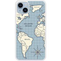 iPhone 14 Plus Bedrukt siliconen hoesje Map vintage