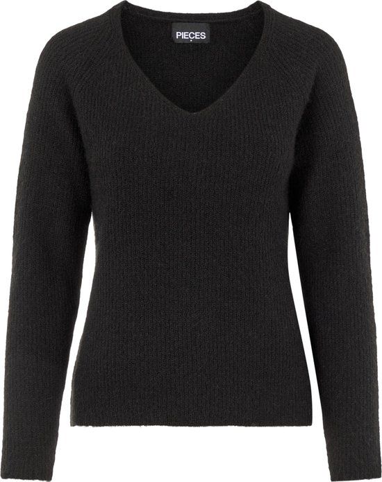 Pieces Trui Pcellen V-neck Knit - Black - Women's Size M