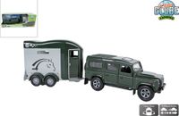 Kids Globe Land Rover with Cheval Liberte Horse Trailer - 28cm