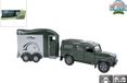 Kids Globe Land Rover with Cheval Liberte Horse Trailer - 28cm