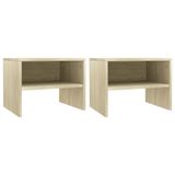VidaXL Nachtkastjes 2 st 40x30x30 cm bewerkt hout sonoma eikenkleurig
