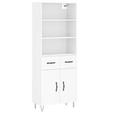 vidaXL Hoge kast, wit, 69,5 x 34 x 180 cm, houtvezel