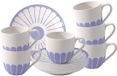 Villeroy & Boch Fleur Couleur Espressotassen mit Untertassen 70 ml Set van 6 - Blauw