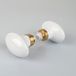 Ouvre&déco – Lot De 2 Boutons De Porte Intérieure En Porcelaine Blanche – Base En Laiton Poli – Carré 6/7mm – Design Élégant Pour Portes Intérieures – Modèle Olive