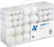 Relaxdays Kerstballen - set van 100 - plastic - wit