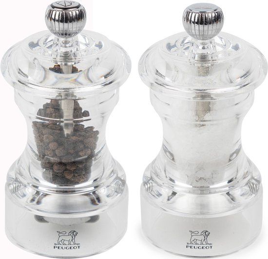 Peugeot Bistro Peper- En Zoutmolen Set - 10 cm - Transparant - Acryl