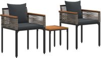 vidaXL - Salon de jardin avec coussins - 4 places - Polyrotin - Gris et Gris foncé