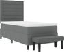 vidaXL Boxspringbed met kussens, donkergrijs, 90 x 200 cm, gestoffeerd