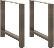 Pieds de table 2 pcs 70x(72-73) cm acier naturel