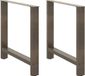 Pieds de table 2 pcs 70x(72-73) cm acier naturel