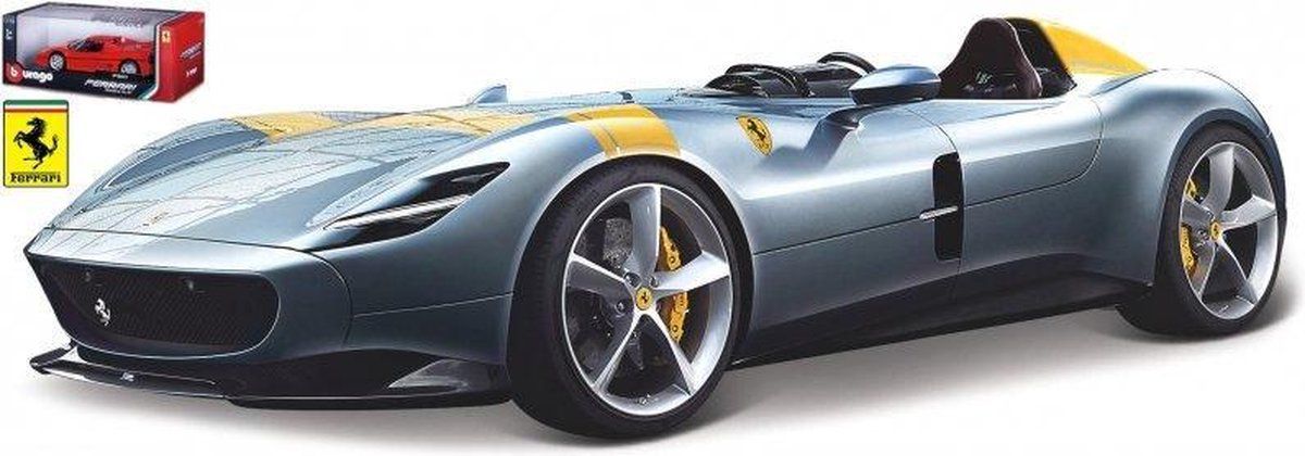 Ferrari MONZA SP1 RACE & PLAY schaalmodel 1:18 grijs/geel