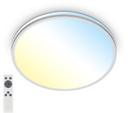 B.K.Licht Briloner Pulup - LED Plafondlamp - Mat Chroom - Ø33 x 6 cm - Dimbaar met Afstandsbediening