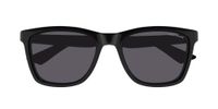 Montblanc Lunettes de soleil Homme Noir Carrées Gris 55mm Polarisé