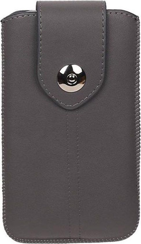 BAOHU Luxe Smartphone Pouch Maat M - Grijs - Geschikt voor Samsung Galaxy S4 i9500