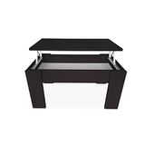 Somnia Descanso - Salontafel, in hoogte verstelbaar, voor woonkamer of eetkamer, afwerking in wengé, afmetingen: 90 cm (breedte) x 50 cm (diepte) x 46-57 cm (hoogte)