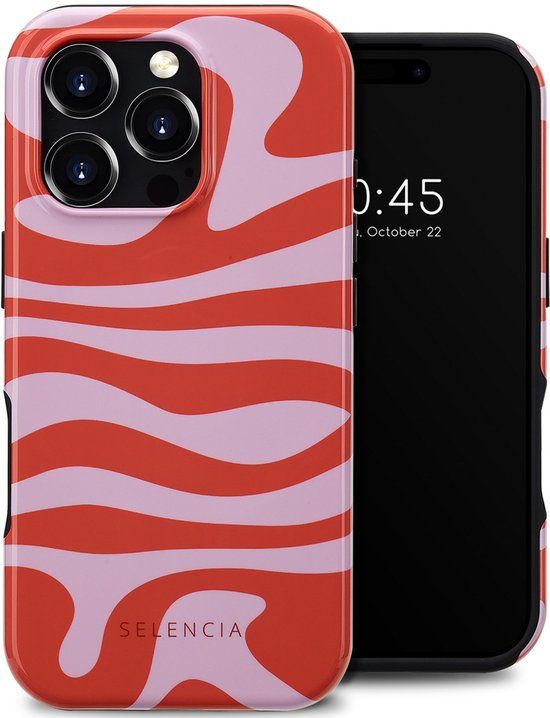 Selencia Hoesje - Geschikt voor Apple iPhone 16 Pro - Backcover geschikt voor MagSafe - Dream Swirl Pink