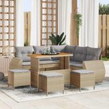 Maison Exclusive - Ensemble de jardin 9 pièces, beige, en polyrotin
