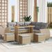 Maison Exclusive - Ensemble de jardin 9 pièces, beige, en polyrotin
