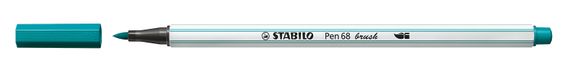 STABILO Pen 68 Brush, Premium Brush Viltstift, Turquoise Blauw, per stuk