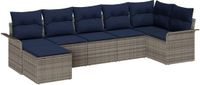 vidaXL Tuinbank Set Grijs Polyrattan