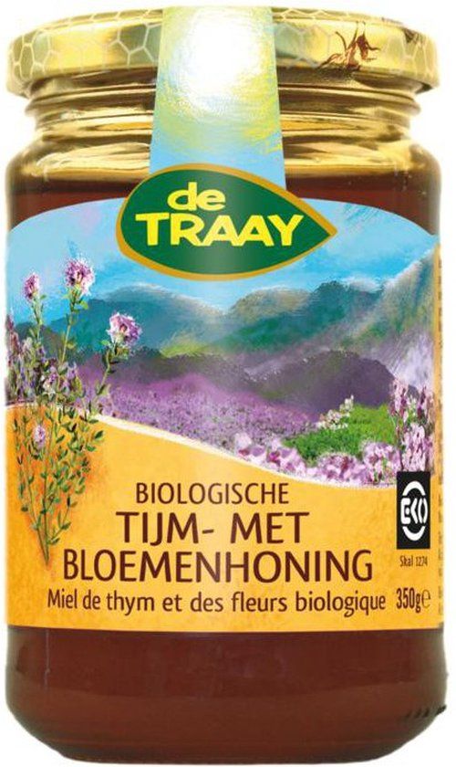 De Traay Honing Tijm Bloemen Eko 350 gr