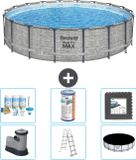 Bestway Rond Steel Pro MAX Zwembad - Steenprint - 549 x 122 cm