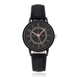 LGT JWLS Lookinggoodtoday LGT klassiek herenhorloge met zwarte leren band en zwarte wijzerplaat
