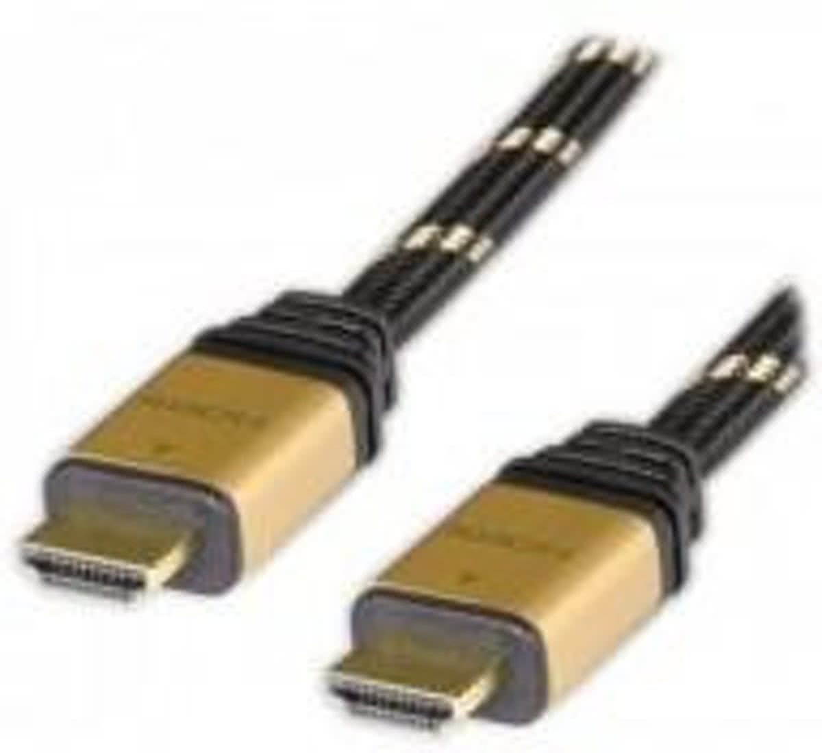 Adj HDMI Kabel M/M Met gouden koppelstuk 3 meter