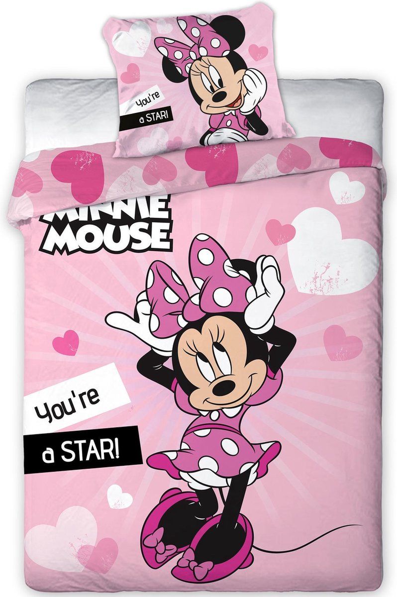 Disney Minnie Mouse Dekbedovertrek Star - Eenpersoons - 140 x 200 cm - Polyester